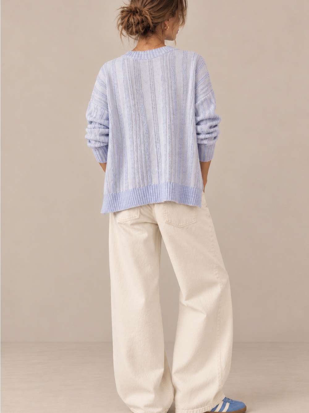 Pilcro Textured High-Low Pullover Sweater - small - Picture 2 of 8